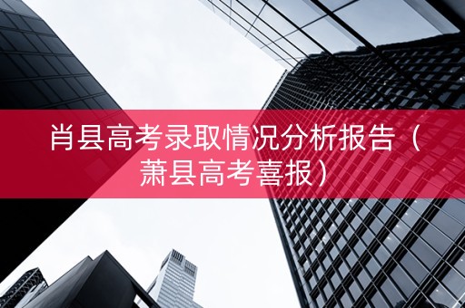 肖县高考录取情况分析报告（萧县高考喜报）