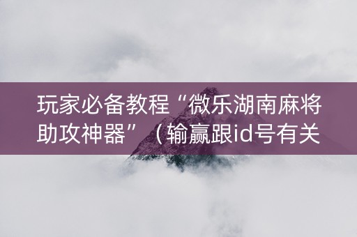 玩家必备教程“微乐湖南麻将助攻神器”（输赢跟id号有关系吗)