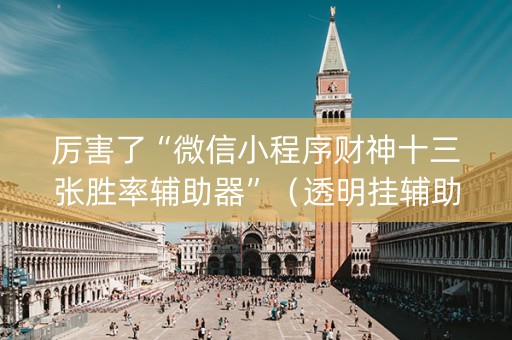厉害了“微信小程序财神十三张胜率辅助器”（透明挂辅助器)