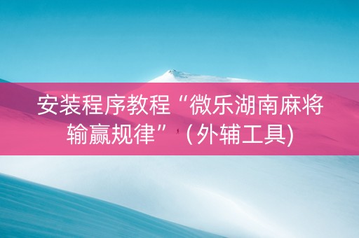 安装程序教程“微乐湖南麻将输赢规律”（外辅工具)