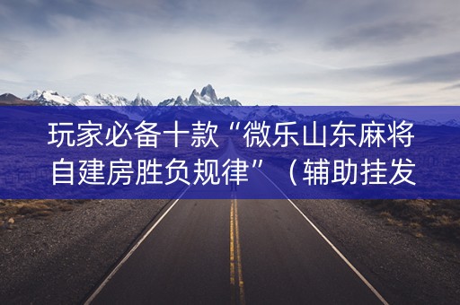 玩家必备十款“微乐山东麻将自建房胜负规律”（辅助挂发牌规律)