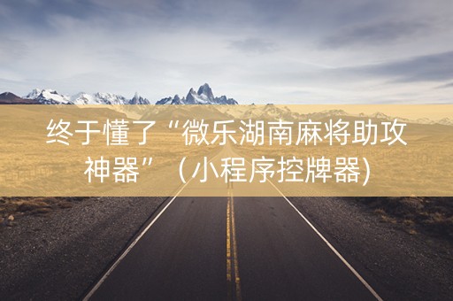 终于懂了“微乐湖南麻将助攻神器”（小程序控牌器)