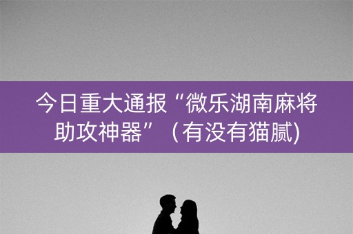 今日重大通报“微乐湖南麻将助攻神器”（有没有猫腻)