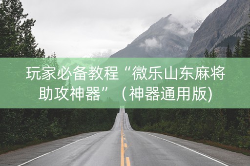 玩家必备教程“微乐山东麻将助攻神器”（神器通用版)