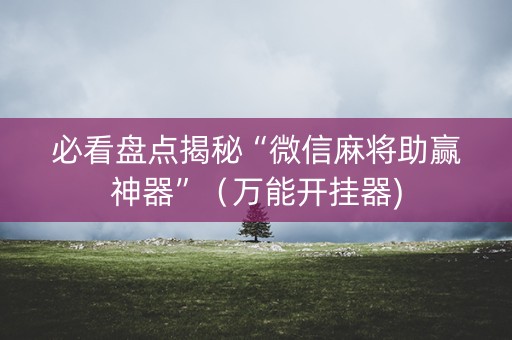 必看盘点揭秘“微信麻将助赢神器”（万能开挂器)