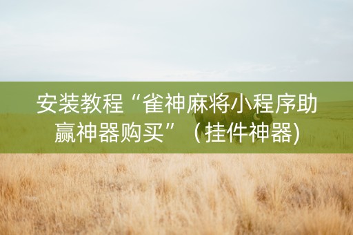 安装教程“雀神麻将小程序助赢神器购买”（挂件神器)