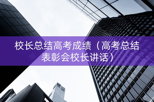 校长总结高考成绩（高考总结表彰会校长讲话）