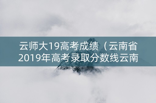 云师大19高考成绩（云南省2019年高考录取分数线云南师范大学）