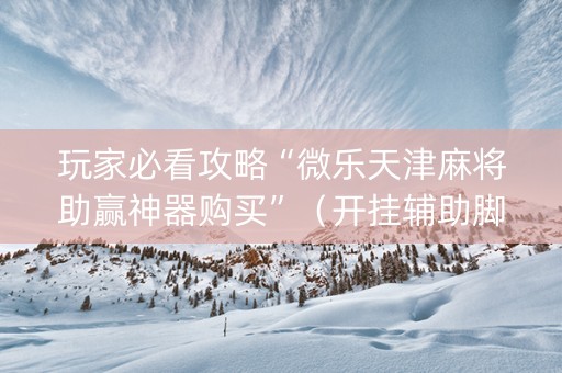 玩家必看攻略“微乐天津麻将助赢神器购买”（开挂辅助脚本)
