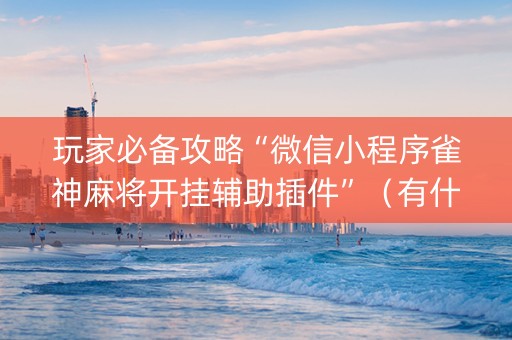 玩家必备攻略“微信小程序雀神麻将开挂辅助插件”（有什么诀窍)