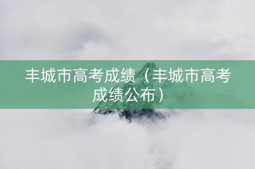 丰城市高考成绩（丰城市高考成绩公布）