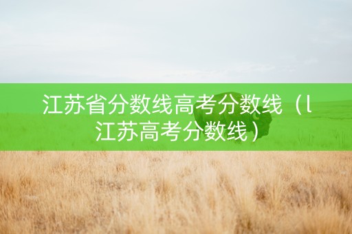 江苏省分数线高考分数线（l江苏高考分数线）