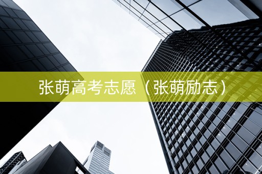 张萌高考志愿（张萌励志）