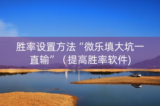 胜率设置方法“微乐填大坑一直输”（提高胜率软件)