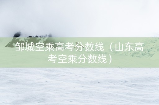 邹城空乘高考分数线（山东高考空乘分数线）