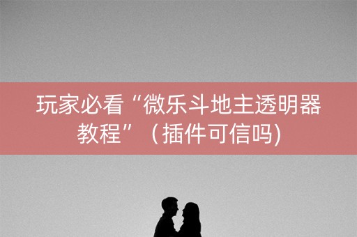 玩家必看“微乐斗地主透明器教程”（插件可信吗)