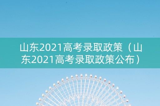 山东2021高考录取政策（山东2021高考录取政策公布）