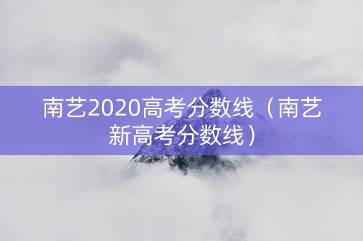 南艺2020高考分数线（南艺新高考分数线）