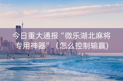 今日重大通报“微乐湖北麻将专用神器”（怎么控制输赢)