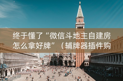 终于懂了“微信斗地主自建房怎么拿好牌”（辅牌器插件购买)