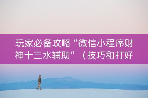玩家必备攻略“微信小程序财神十三水辅助”（技巧和打好牌方法)