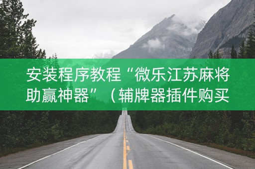 安装程序教程“微乐江苏麻将助赢神器”（辅牌器插件购买)