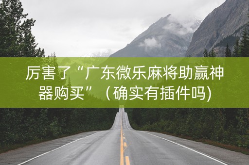 厉害了“广东微乐麻将助赢神器购买”（确实有插件吗)
