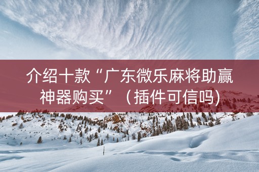 介绍十款“广东微乐麻将助赢神器购买”（插件可信吗)