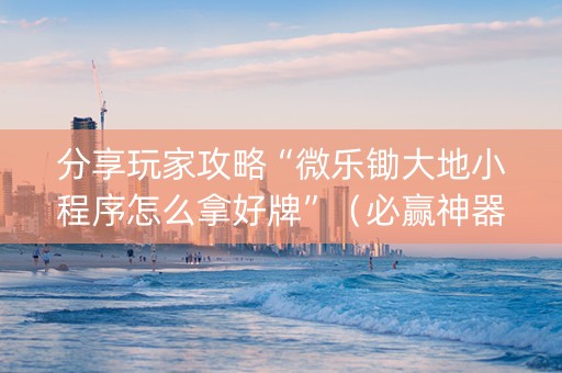 分享玩家攻略“微乐锄大地小程序怎么拿好牌”（必赢神器免费安装)