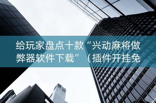 给玩家盘点十款“兴动麻将做弊器软件下载”（插件开挂免费AI)