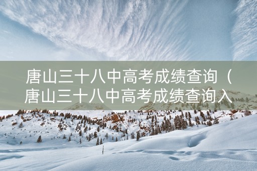 唐山三十八中高考成绩查询（唐山三十八中高考成绩查询入口）
