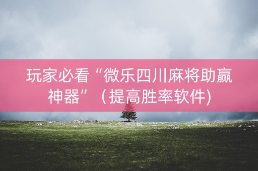 玩家必看“微乐四川麻将助赢神器”（提高胜率软件)