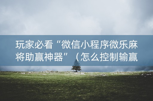 玩家必看“微信小程序微乐麻将助赢神器”（怎么控制输赢)
