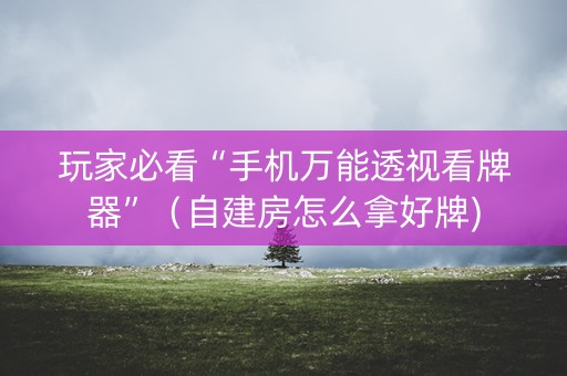 玩家必看“手机万能透视看牌器”（自建房怎么拿好牌)