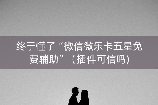 终于懂了“微信微乐卡五星免费辅助”（插件可信吗)