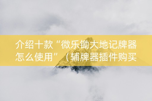 介绍十款“微乐锄大地记牌器怎么使用”（辅牌器插件购买)