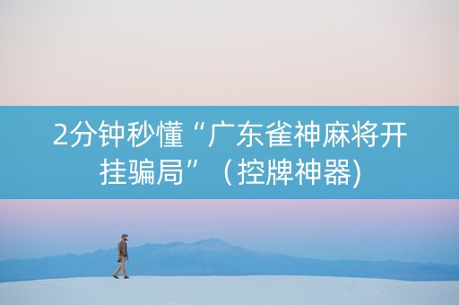 2分钟秒懂“广东雀神麻将开挂骗局”（控牌神器)