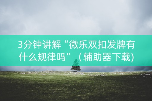 3分钟讲解“微乐双扣发牌有什么规律吗”（辅助器下载)
