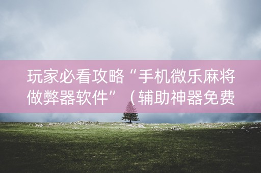 玩家必看攻略“手机微乐麻将做弊器软件”（辅助神器免费)