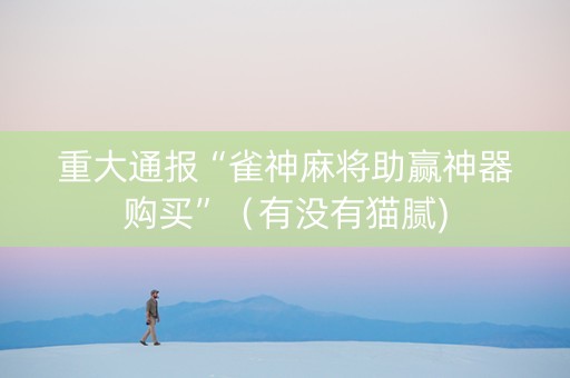 重大通报“雀神麻将助赢神器购买”（有没有猫腻)