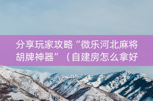 分享玩家攻略“微乐河北麻将胡牌神器”（自建房怎么拿好牌)