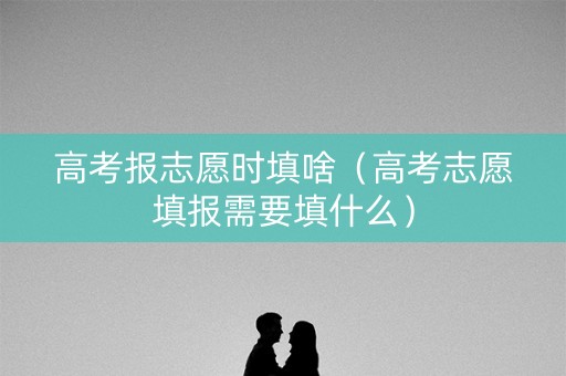 高考报志愿时填啥（高考志愿填报需要填什么）