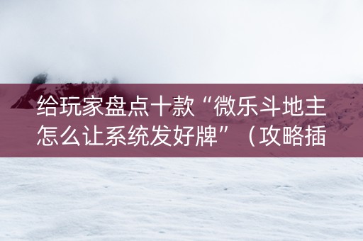 给玩家盘点十款“微乐斗地主怎么让系统发好牌”（攻略插件)