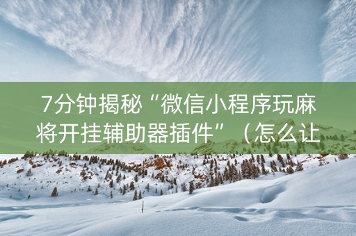 7分钟揭秘“微信小程序玩麻将开挂辅助器插件”（怎么让系统给你发好牌)