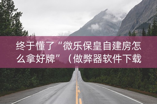 终于懂了“微乐保皇自建房怎么拿好牌”（做弊器软件下载)