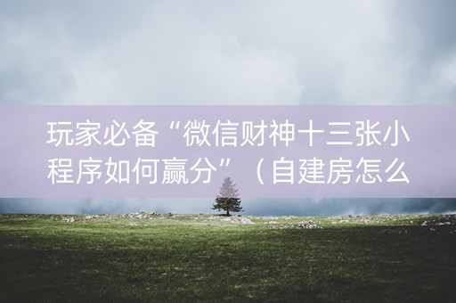 玩家必备“微信财神十三张小程序如何赢分”（自建房怎么赢)