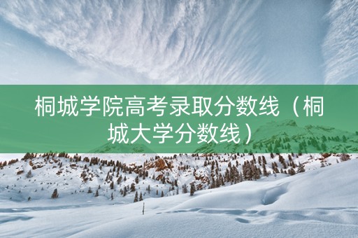桐城学院高考录取分数线（桐城大学分数线）
