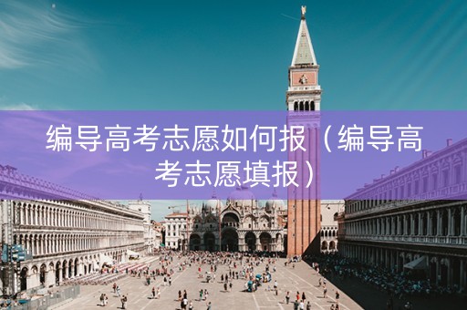 编导高考志愿如何报（编导高考志愿填报）