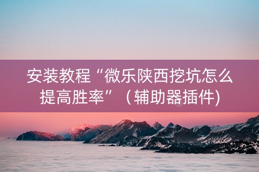 安装教程“微乐陕西挖坑怎么提高胜率”（辅助器插件)
