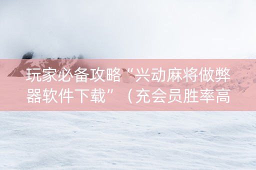 玩家必备攻略“兴动麻将做弊器软件下载”（充会员胜率高)